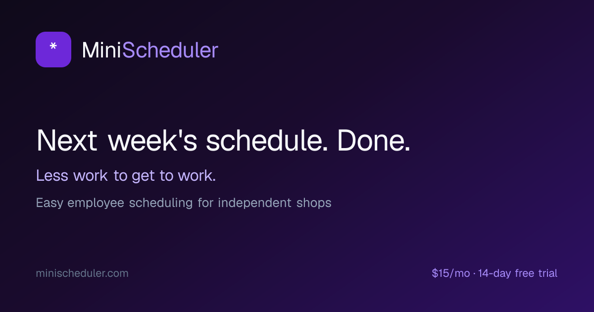 I can't believe I made it her but I built an employee scheduling app for small businesses logo